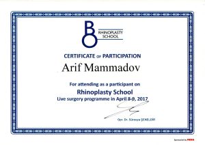 Dr. Arif Məmmədov Sertifikatlar.